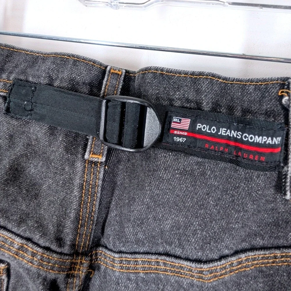 Vintage‎ Polo Jeans Company Ralph Lauren Carpenter Shorts Size 33 Black Denim